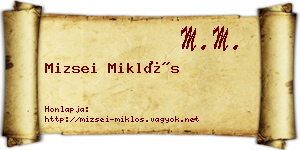 Mizsei Miklós névjegykártya