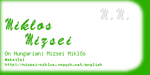 miklos mizsei business card